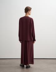 kruvaze detaylı şık bluz bordo 3