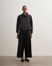 pileli geniş kesim pantolon siyah 3