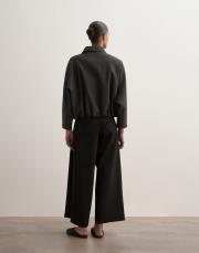 pileli geniş kesim pantolon siyah 5