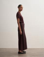 pileli geniş kesim pantolon bordo 4