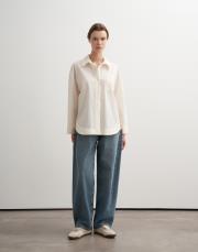 %100 organik koton dokulu gömlek bej