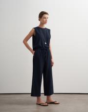 %100 organik koton dokulu pantolon lacivert 2