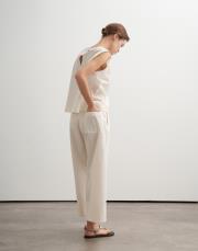 %100 organik koton dokulu pantolon bej 3