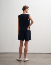 %100 organik koton dokulu şort lacivert 3