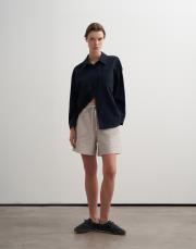 %100 organik koton dokulu şort taş