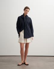 %100 organik koton dokulu şort bej