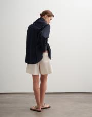 %100 organik koton dokulu şort bej 2