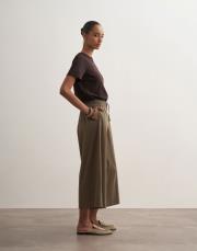 pervaz detaylı bol pantolon açık haki 3