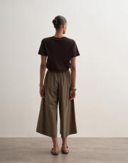 pervaz detaylı bol pantolon açık haki 4