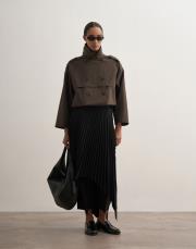 asimetrik kesim pilise etek siyah 2