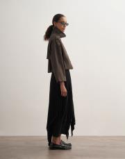 asimetrik kesim pilise etek siyah 3