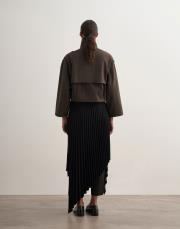 asimetrik kesim pilise etek siyah 4