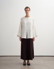 %100 keten biritli gömlek ceket ekru