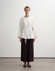 %100 keten biritli gömlek ceket ekru 3