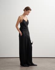 asimetrik kesim dökümlü pantolon siyah 2