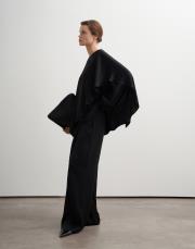 asimetrik kesim dökümlü pantolon siyah 5