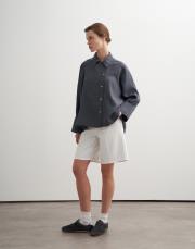 %100 keten reglan kol gömlek antrasit 2