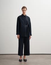 %100 koton metal tokalı gömlek koyu lacivert