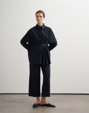 %100 koton metal tokalı gömlek koyu lacivert 2