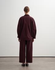 %100 koton balon form gömlek mürdüm 2