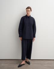 %100 koton pileli pantolon lacivert 5