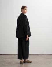 %100 koton pileli pantolon siyah 2