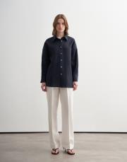 %100 keten gömlek lacivert