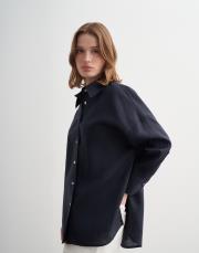 %100 keten gömlek lacivert 4