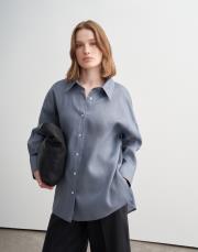 %100 keten gömlek mavi 5