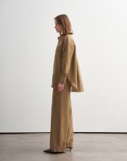 %100 keten gömlek açık camel 2