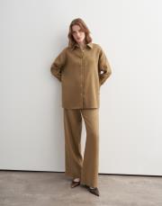 %100 keten gömlek açık camel 3