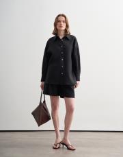 %100 keten gömlek siyah