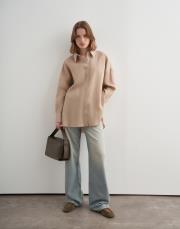 %100 keten gömlek vizon