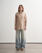 %100 keten gömlek vizon 2