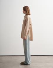 %100 keten gömlek vizon 3