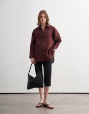 %100 keten gömlek bordo 2