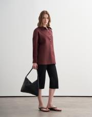 %100 keten gömlek bordo 3