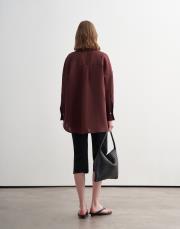 %100 keten gömlek bordo 4