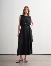 %100 keten anvelop kesim etek siyah