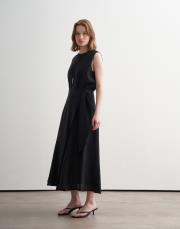 %100 keten anvelop kesim etek siyah 2