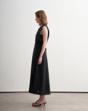 %100 keten anvelop kesim etek siyah 3