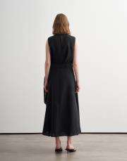 %100 keten anvelop kesim etek siyah 4