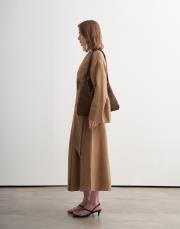 %100 keten anvelop kesim etek camel 3