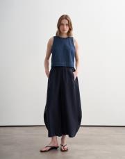 %100 keten şalvar form pantolon lacivert 2