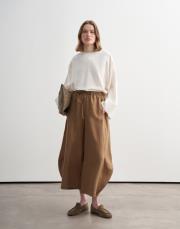 %100 keten şalvar form pantolon camel 2