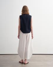 %100 keten şalvar form pantolon ekru 4