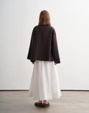 %100 keten kesik detaylı gömlek kahverengi 3