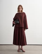 %100 keten kesik detaylı gömlek bordo 3