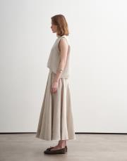 %100 keten parçalı etek natürel 3