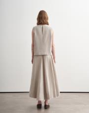 %100 keten parçalı etek natürel 4